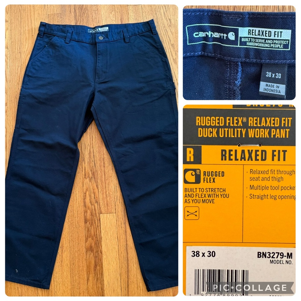 $60 NWT Carhartt Rugged Flex relaxed fit duck utility work pant 38x30